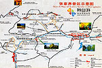 张家界景区示意图 Sketch Map of Scenic spots in Zhangjiajie